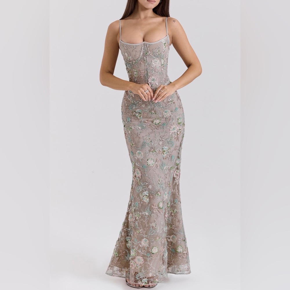 Naima Embroidered Sequin Mermaid Gown XL A/C Cup